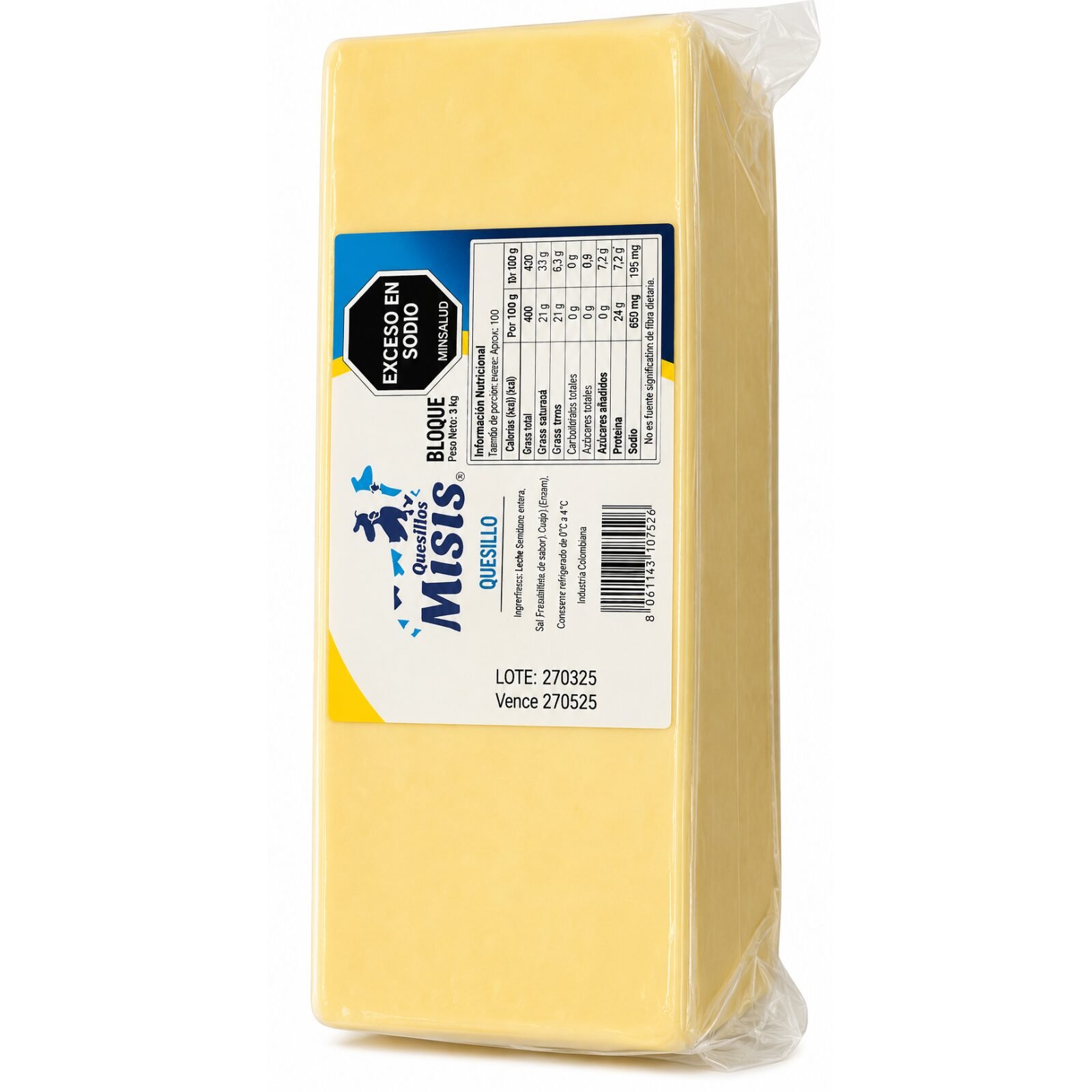 Quesillo MISIS Bloque ENTERO 2500 g – domicilioenneiva- Quesillos Misis