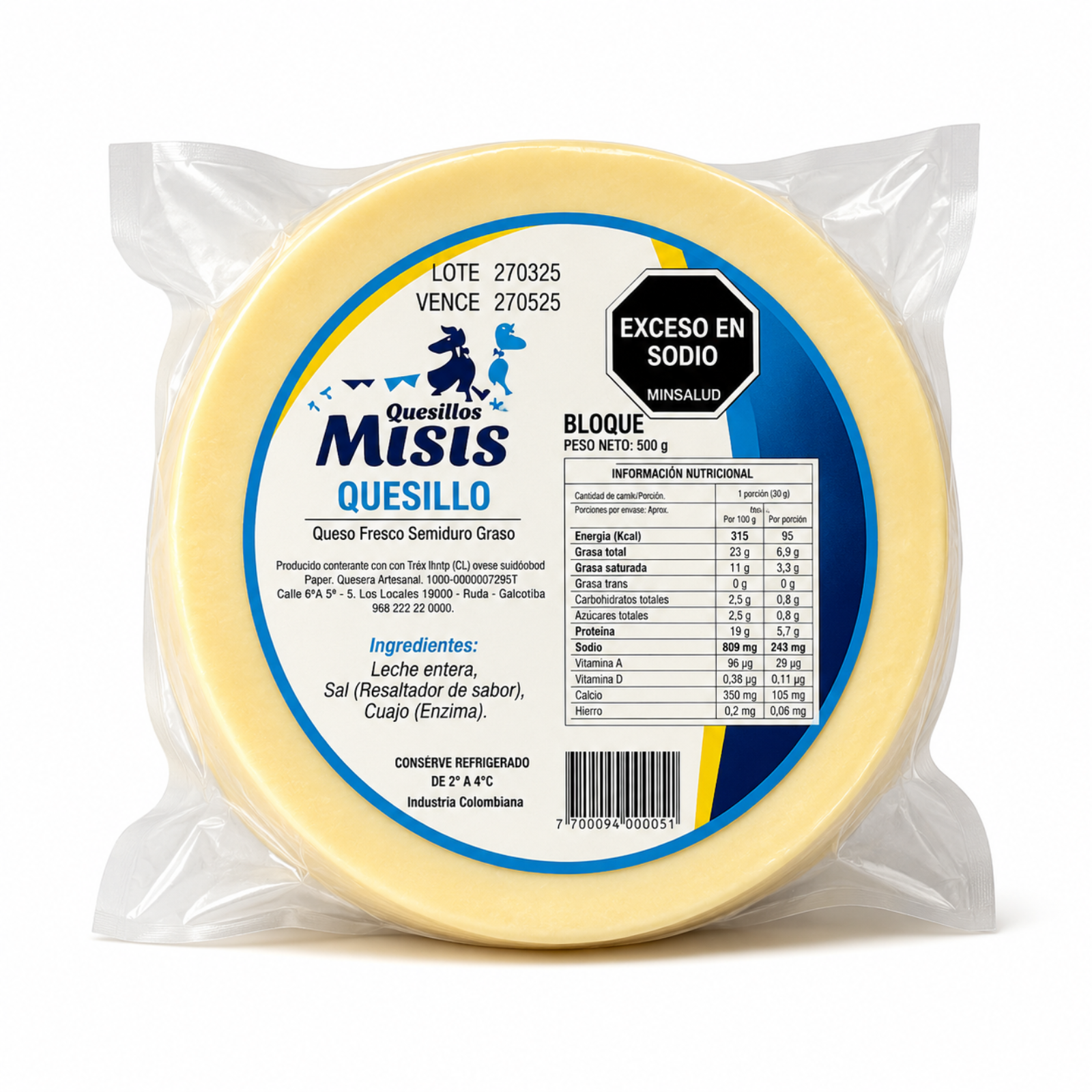 Quesillo refrigerado empacado al vacio 250 g (2)