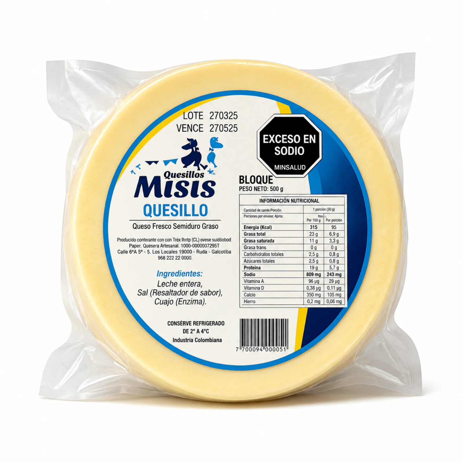 Quesillo refrigerado empacado al vacio 500 g (2)